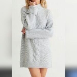 Dynamite Medium Chunky Knit Turtleneck Minimalist Cozy Oversized Sweater
